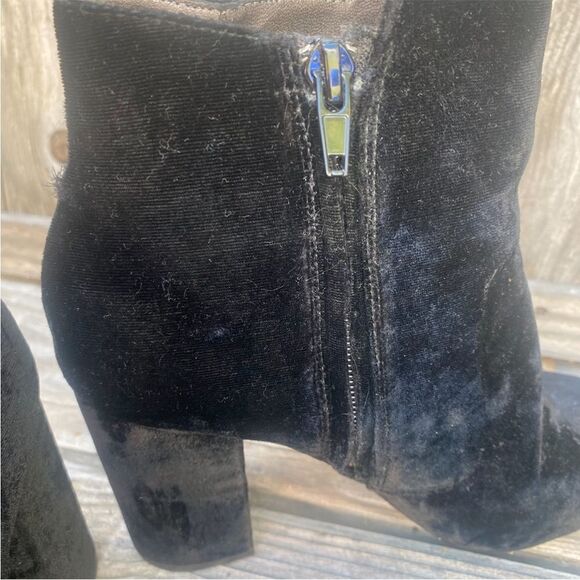Mango Velvet heel ankle boot black size 7 - Picture 5 of 10